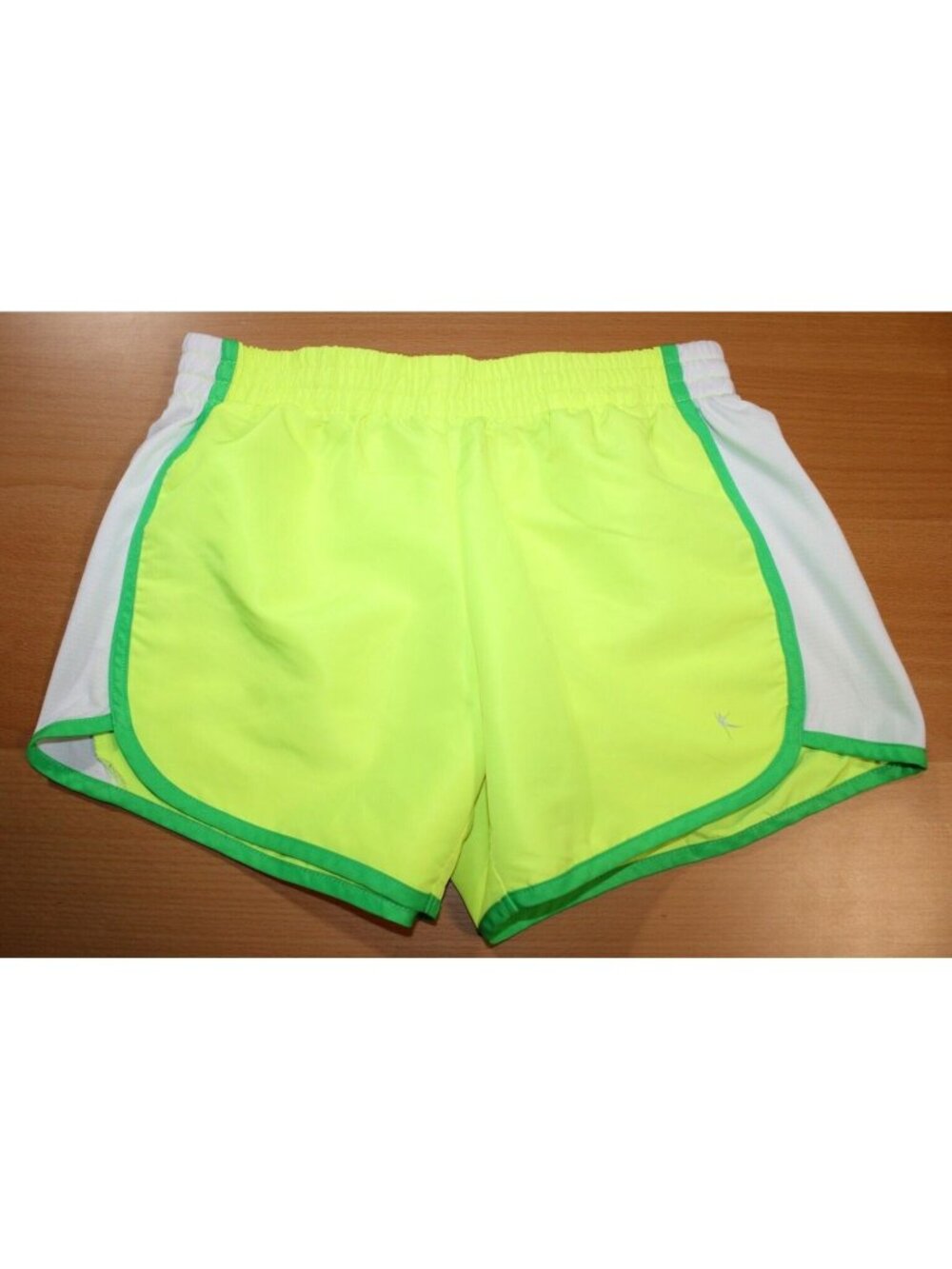 Womens Danskin Now Woven Shorts Built In Underwear XS 0-2 Yellow White DNL 14204